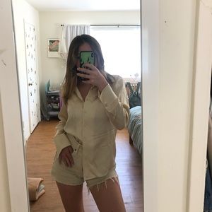 Beautiful Champagne Silk Button-Up